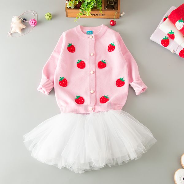 2018 spring and autumn new girl cardigan sweaters baby strawberry pattern sweater girl knitting sweaters, Blue
2018 spring and autumn new girl cardigan sweaters baby strawberry pattern sweater girl knitting sweaters, Blue