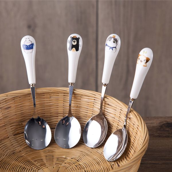 stainless steel cartoon spoon fork ceramic long handle fork spoon household spoons small spoons
stainless steel cartoon spoon fork ceramic long handle fork spoon household spoons small spoons
