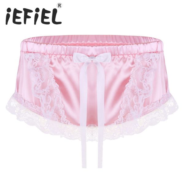 iefiel mens lingerie floral lace shiny soft satin ruffled lace cute bowknot briefs underwear triangle panties underpants, Black;white
iefiel mens lingerie floral lace shiny soft satin ruffled lace cute bowknot briefs underwear triangle panties underpants, Black;white