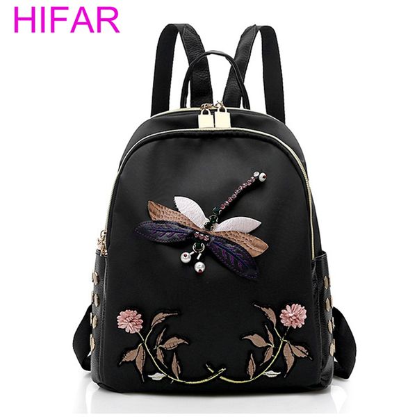 2018 new handmade embroidery women backpack desinger nylon black elegant female backpacks travel bag 
2018 new handmade embroidery women backpack desinger nylon black elegant female backpacks travel bag
