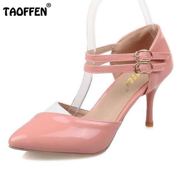 taoffen size 30-48 ankle straps high heels sandals summer shoes ladies pointed toe patent leather party wedding shoes pa00601, Black
taoffen size 30-48 ankle straps high heels sandals summer shoes ladies pointed toe patent leather party wedding shoes pa00601, Black