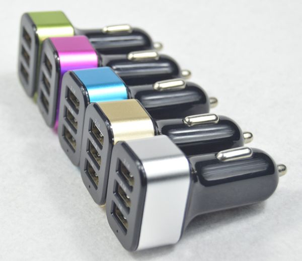 3 порта USB зарядное устройство Автомобильное зарядное устройство алюминиевого ме
3 порта USB зарядное устройство Автомобильное зарядное устройство алюминиевого ме