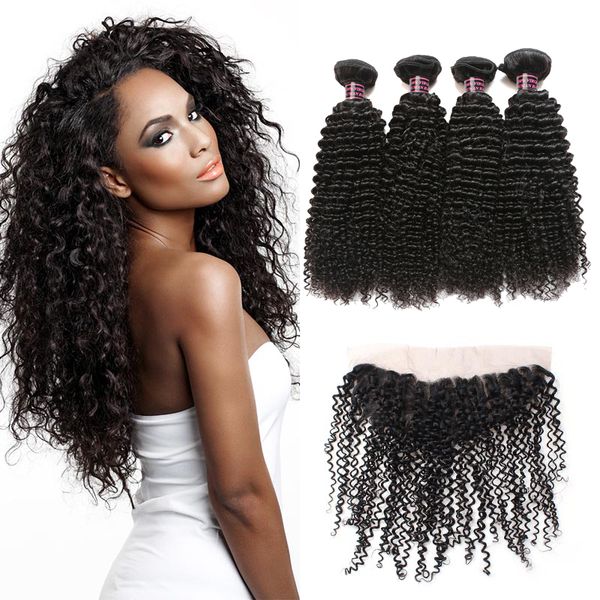 brazilian kinky curly wave with frontal peruvian hair 4 bundles with 13*4 lace frontal malaysian human hair bundles with closure, Black
brazilian kinky curly wave with frontal peruvian hair 4 bundles with 13*4 lace frontal malaysian human hair bundles with closure, Black