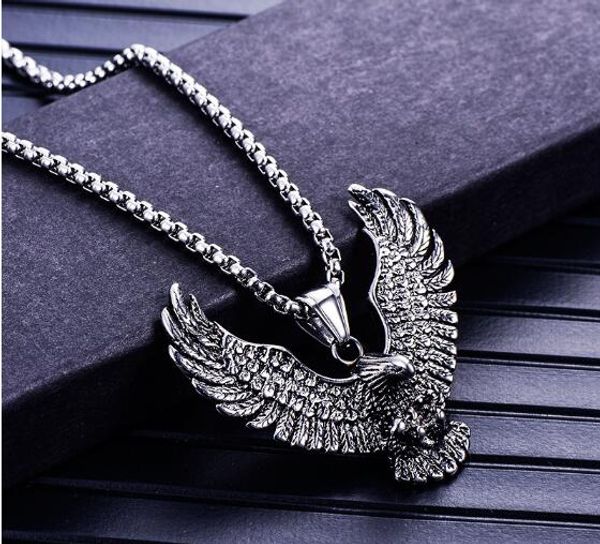europe and the united states cross - border stainless steel necklace personality domineering men and women fashion hawk wings pendant je, Silver
europe and the united states cross - border stainless steel necklace personality domineering men and women fashion hawk wings pendant je, Silver