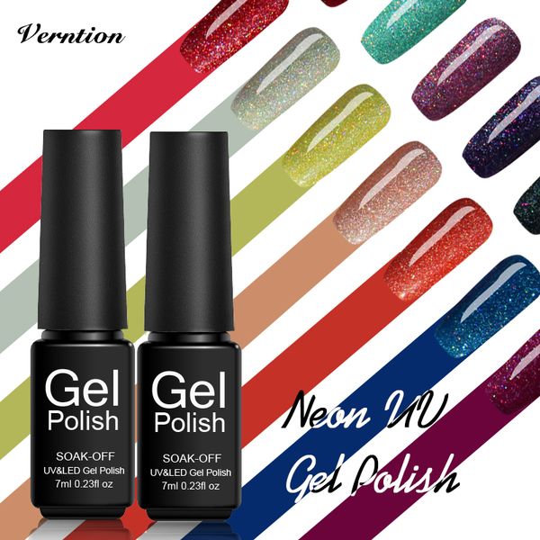 verntion glitter 7ml neon nail gel polish soak off uv led gel lacquer nail art long lasting polish manicure set, Red;pink
verntion glitter 7ml neon nail gel polish soak off uv led gel lacquer nail art long lasting polish manicure set, Red;pink