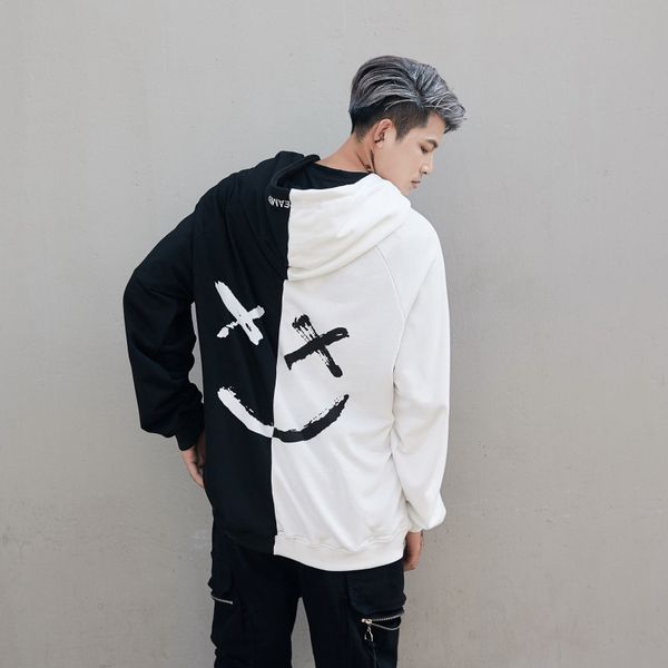 2018 mens autumn new arrival black orange contrast color cotton terry hoodies smiling face print fashion sweat shirt
2018 mens autumn new arrival black orange contrast color cotton terry hoodies smiling face print fashion sweat shirt