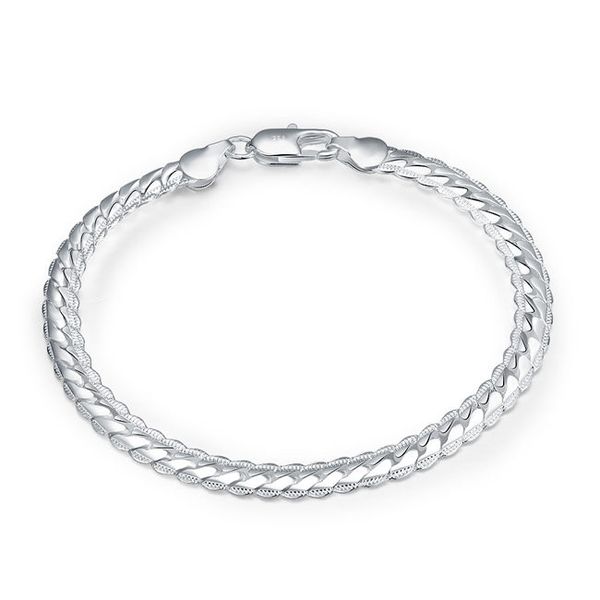 5m side chain - male money sterling silver plated bracelet ; brand new men and women 925 silver bracelet spb199, Black 
5m side chain - male money sterling silver plated bracelet ; brand new men and women 925 silver bracelet spb199, Black