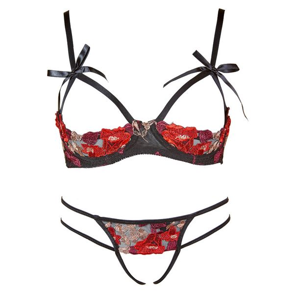 lingerie open bra crotchless rose lace embroidery bra with panties suit women underwear set lenceria femenina s18101509, Red;black
lingerie open bra crotchless rose lace embroidery bra with panties suit women underwear set lenceria femenina s18101509, Red;black