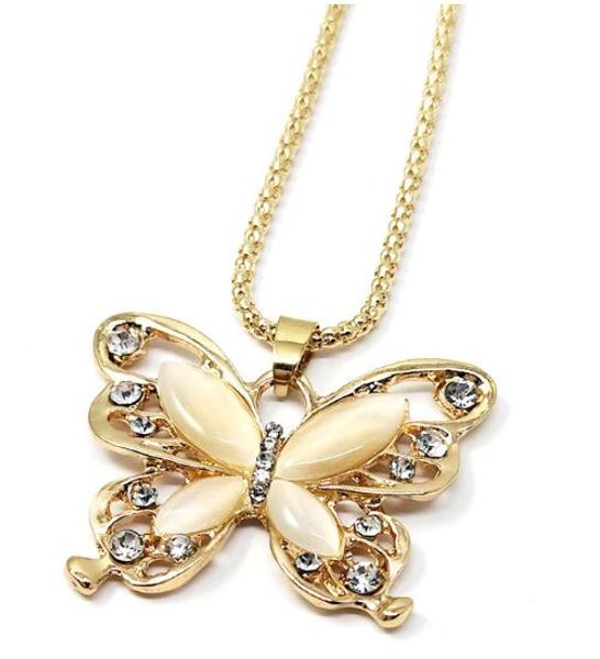 new style european and american popular korean version of the new long sweater chain butterfly opal necklace fashionable classic delicate, Silver
new style european and american popular korean version of the new long sweater chain butterfly opal necklace fashionable classic delicate, Silver