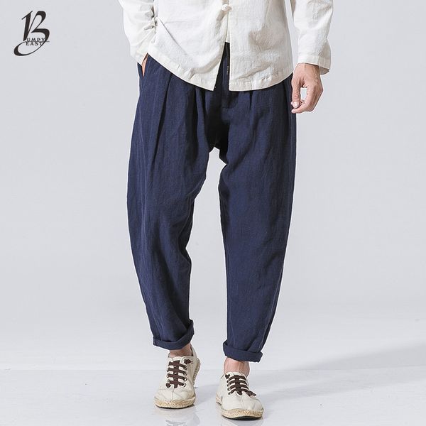 bumpybeast chinese style men loose fashion harem pants 2018 spring casual cotton elastic waist solid color trousers large size, Black
bumpybeast chinese style men loose fashion harem pants 2018 spring casual cotton elastic waist solid color trousers large size, Black