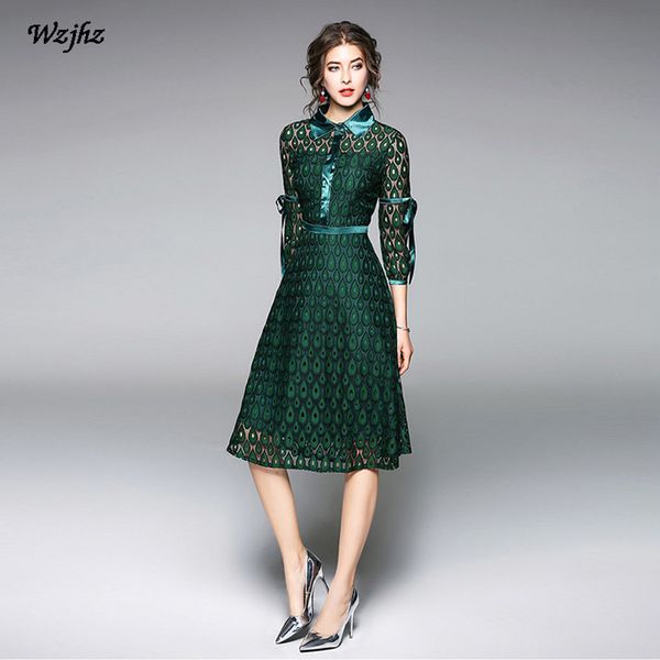 wzjhz 2018 spring summer lace dress lace tie 3/4 sleeve slim hollow casual party dress, White;black
wzjhz 2018 spring summer lace dress lace tie 3/4 sleeve slim hollow casual party dress, White;black