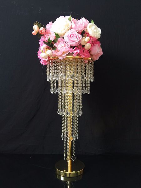 gold table centerpiece flower stand 5 tiers crystal chandelier with beads strands wedding props table decoration
gold table centerpiece flower stand 5 tiers crystal chandelier with beads strands wedding props table decoration