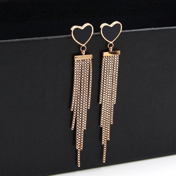 peach heart tassel earrings japan and south korea black heart box chain tassel rose gold earrings korean girl fashion heart-shaped earrings, Golden;silver
peach heart tassel earrings japan and south korea black heart box chain tassel rose gold earrings korean girl fashion heart-shaped earrings, Golden;silver