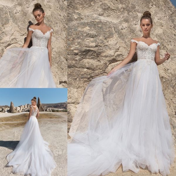 eva lendel 2019 tulle beach wedding dresses a line bridal gowns arabic lace sheer neck wedding dress vestido, White
eva lendel 2019 tulle beach wedding dresses a line bridal gowns arabic lace sheer neck wedding dress vestido, White