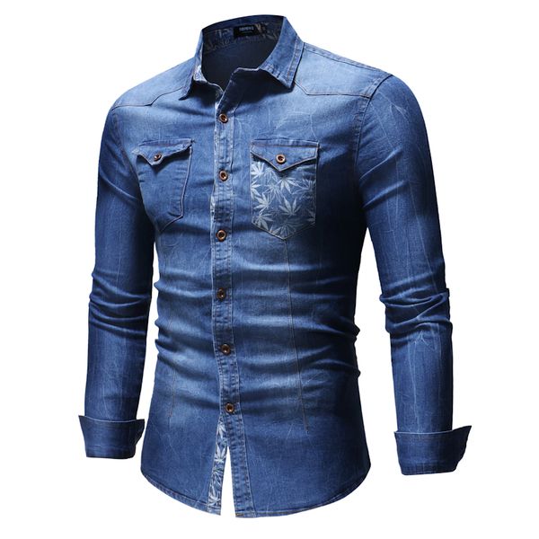 2018 autumn fashion brand men shirt leaves pocket dress shirt long sleeve slim fit camisa masculina casual denim shirts blue, White;black
2018 autumn fashion brand men shirt leaves pocket dress shirt long sleeve slim fit camisa masculina casual denim shirts blue, White;black