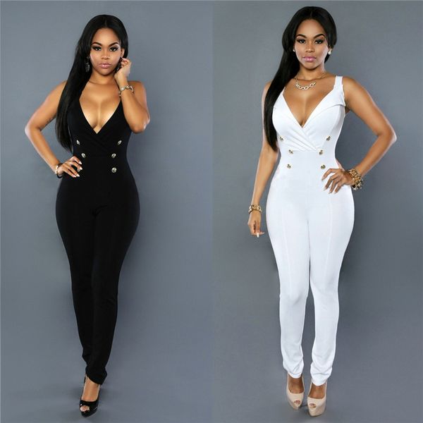 women bodycon jumpsuits & rompers elastic deep v neck two-breasted casual s- xl sleeveless europen american fashion clothes, Black;white
women bodycon jumpsuits & rompers elastic deep v neck two-breasted casual s- xl sleeveless europen american fashion clothes, Black;white