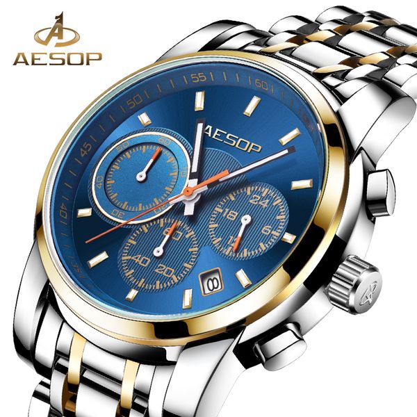 aesop sport quartz men's watch stainless steel band male wristwatch clock waterproof business relogio masculino hodinky, Slivery;brown
aesop sport quartz men's watch stainless steel band male wristwatch clock waterproof business relogio masculino hodinky, Slivery;brown