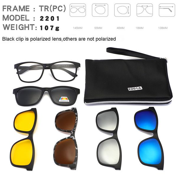 square retro clip on sunglasses men polarized women magnetic night vision optical frame set 5+1 sun glasses 2018 lunettes oculos, White;black
square retro clip on sunglasses men polarized women magnetic night vision optical frame set 5+1 sun glasses 2018 lunettes oculos, White;black