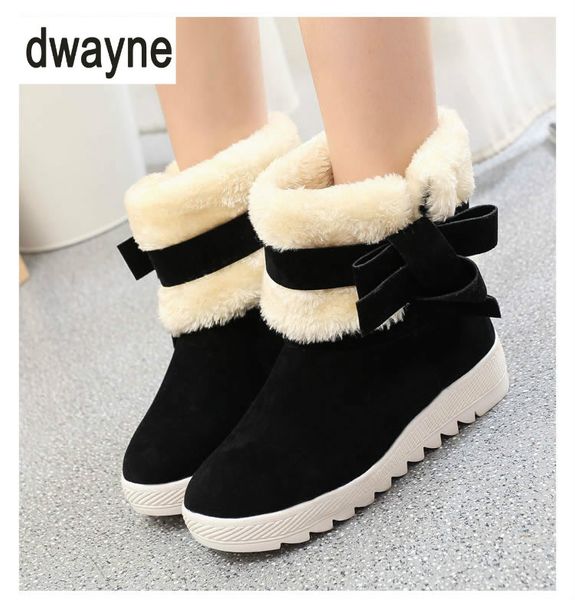 women new winter bowtie fur warm plush ankle snow boots two ways shoe ladies slip on platform female fashion comfortable flats, Black
women new winter bowtie fur warm plush ankle snow boots two ways shoe ladies slip on platform female fashion comfortable flats, Black