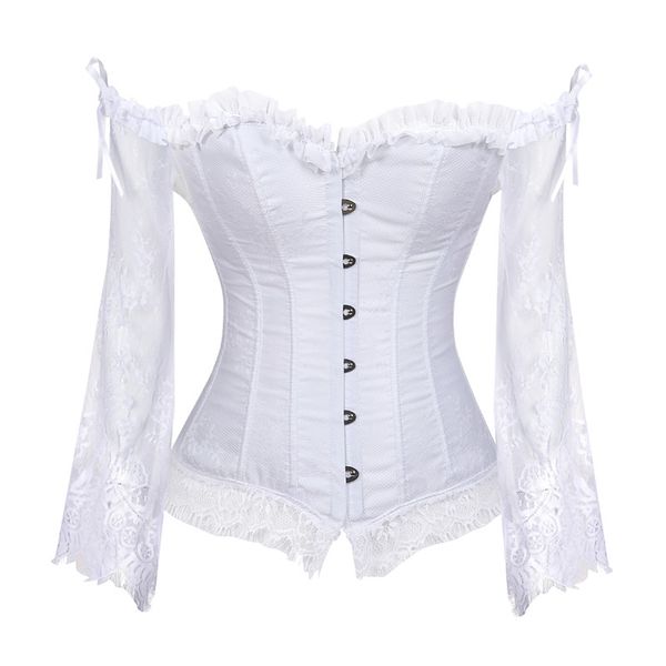 bridal corset for women with sleeves style victorian retro burlesque lace corset and bustiers wedding vest fashion white, Black;white
bridal corset for women with sleeves style victorian retro burlesque lace corset and bustiers wedding vest fashion white, Black;white