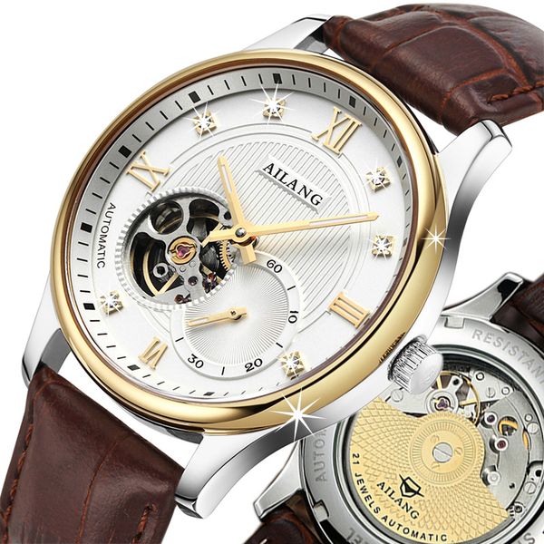 ailang automatic watch men mechanical watches with automatic winding sport watch relogio automatico masculino, Slivery;brown
ailang automatic watch men mechanical watches with automatic winding sport watch relogio automatico masculino, Slivery;brown