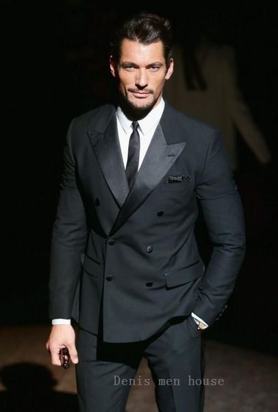 2017 italian style groom tuxedos double breasted black groomsman suit custom made man suit business (jacket+pants), White;black
2017 italian style groom tuxedos double breasted black groomsman suit custom made man suit business (jacket+pants), White;black