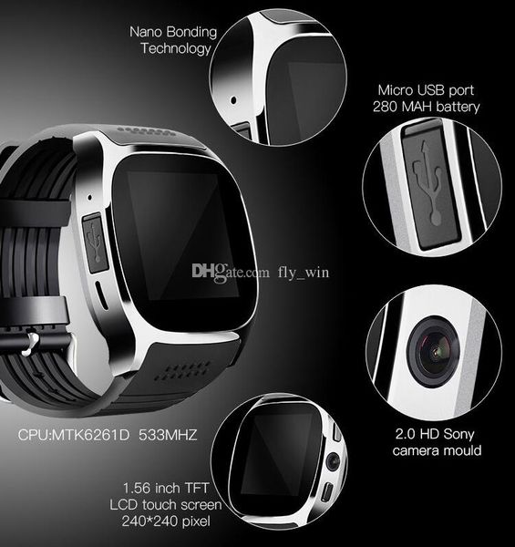 Newest SmartWatch T8 Bluetooth Smart Watch For Android Support Positioning Pedometer SIM TF Card With Camera Sync Call Message SmartWatch
Newest SmartWatch T8 Bluetooth Smart Watch For Android Support Positioning Pedometer SIM TF Card With Camera Sync Call Message SmartWatch