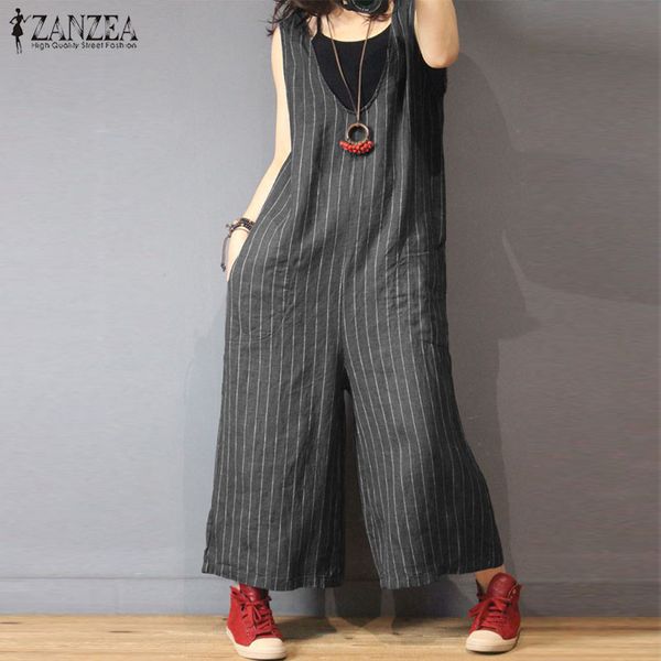 zanzea 2018 fashion striped jumpsuits women v neck sleeveless tank romper female casual wide leg overalls plus size work pants, Black;white
zanzea 2018 fashion striped jumpsuits women v neck sleeveless tank romper female casual wide leg overalls plus size work pants, Black;white