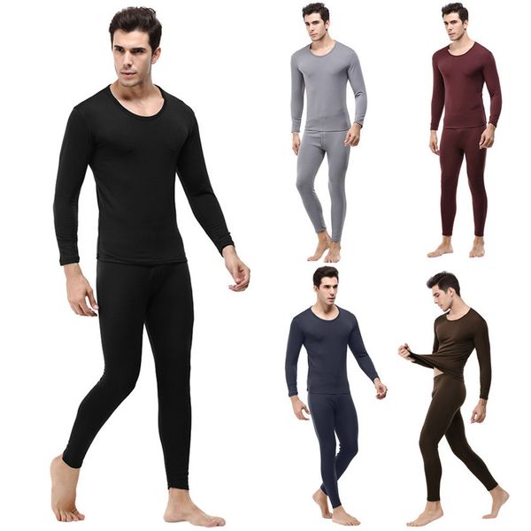 men's winter thermal underwear pure color suit soft daily circular collar warm clothing set #1019 a#487, Gray
men's winter thermal underwear pure color suit soft daily circular collar warm clothing set #1019 a#487, Gray