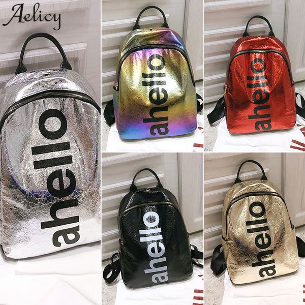 aelicy bags 2018 women leather shinning hit color zipper backpack girls bling letter school style student travel shoulder bag
aelicy bags 2018 women leather shinning hit color zipper backpack girls bling letter school style student travel shoulder bag