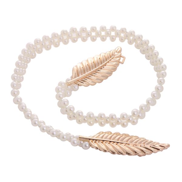 new gold silver metal leaf faux pearl strap chain lady waistband slender skinny elastic belt cinturon ceinture femme, Black;brown
new gold silver metal leaf faux pearl strap chain lady waistband slender skinny elastic belt cinturon ceinture femme, Black;brown