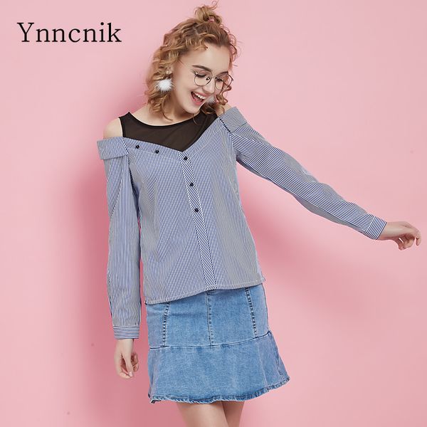 women's blouses & shirts ynncnik long sleeve mesh patchwork blouse plaid printed off shoulder buttons female casual blusas s1040, White
women's blouses & shirts ynncnik long sleeve mesh patchwork blouse plaid printed off shoulder buttons female casual blusas s1040, White