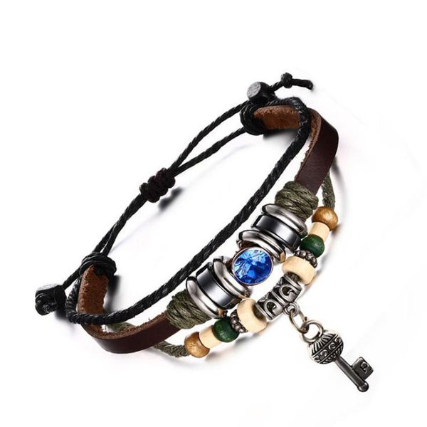 woven calfskin rope bracelet for men adjustable pure manual key wood bead hematite shine rhinestone leather rope bracelet gift, Black
woven calfskin rope bracelet for men adjustable pure manual key wood bead hematite shine rhinestone leather rope bracelet gift, Black