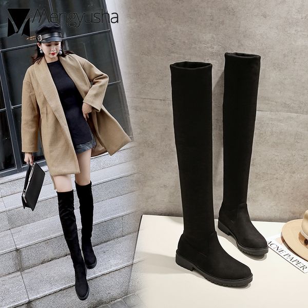 leather flock over-the-knee botas stovepipe low heels shoes big size chunky long boots woman autumn winter plush zapatos, Black
leather flock over-the-knee botas stovepipe low heels shoes big size chunky long boots woman autumn winter plush zapatos, Black