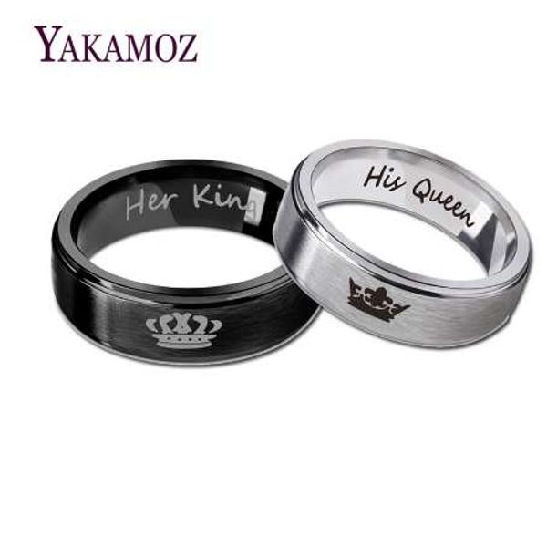 yakamoz fashion stainless steel couple rings black crown her king his queen couple jewelry anniversary valentine's day gifts, Silver
yakamoz fashion stainless steel couple rings black crown her king his queen couple jewelry anniversary valentine's day gifts, Silver