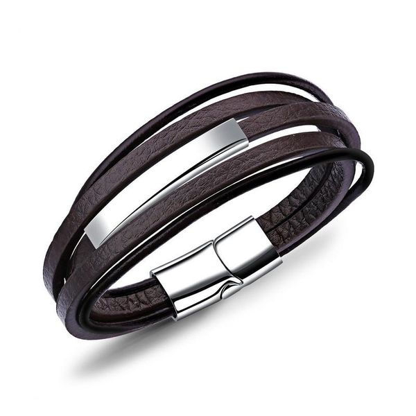 Brown Black Color Fashion Simple Men's PU Leather Bangle Stainless Steel Bracelet Watchband Jewelry Gift for Men Boys 1131
Brown Black Color Fashion Simple Men's PU Leather Bangle Stainless Steel Bracelet Watchband Jewelry Gift for Men Boys 1131
