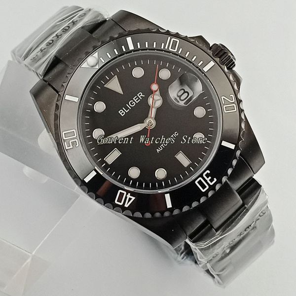 40mm bliger date pvd case sapphire glass black dial luminou hands automatic men's watch, Slivery;brown
40mm bliger date pvd case sapphire glass black dial luminou hands automatic men's watch, Slivery;brown