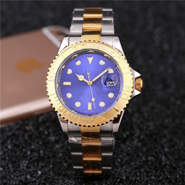 40MM diamond watche relogio masculino mens watches Luxury dress designer fashion Black Dial Calendar gold Bracelet Folding Clasp Master Male
