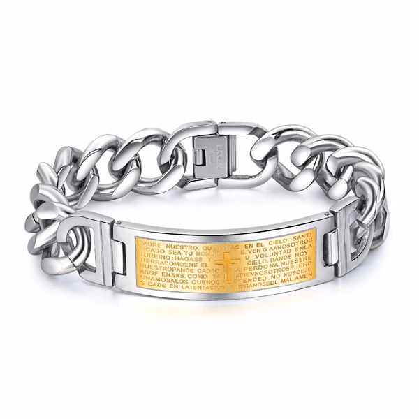 7seas stainless steel bracelets punk cross golden/silver watchband for men or boyfriend gift high polishing jewelry 7s972 210mm, Black
7seas stainless steel bracelets punk cross golden/silver watchband for men or boyfriend gift high polishing jewelry 7s972 210mm, Black