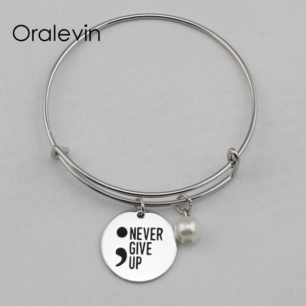never give up inspirational hand stamped engraved custom pendant wire expandable bangle bracelet jewelry,10pcs/lot, #ln2270b, Black
never give up inspirational hand stamped engraved custom pendant wire expandable bangle bracelet jewelry,10pcs/lot, #ln2270b, Black