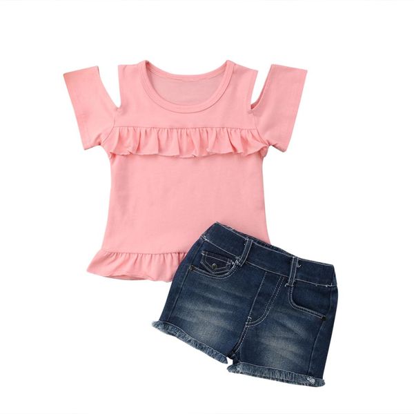 2pcs toddler girls kids clothing summer t-shirt denim shorts casual outfits clothes set girl 1-6t, White
2pcs toddler girls kids clothing summer t-shirt denim shorts casual outfits clothes set girl 1-6t, White