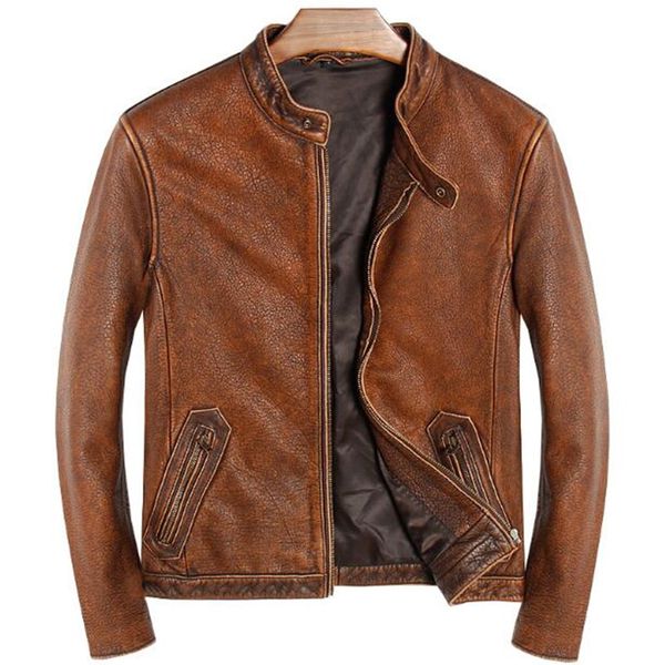 vintage brown men classic casual genuine leather jacket plus size 5xl slim fit real cowhide autumn russian leather male coat, Black
vintage brown men classic casual genuine leather jacket plus size 5xl slim fit real cowhide autumn russian leather male coat, Black