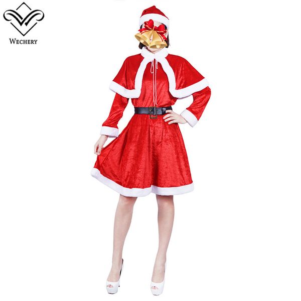 wechery women's dress for chirstmas fashion sweet short santa claus costume with cape red furry clothing, Black;red
wechery women's dress for chirstmas fashion sweet short santa claus costume with cape red furry clothing, Black;red