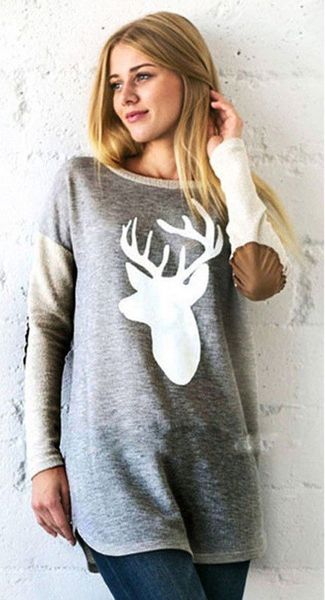 ladies elk print loose o-neck t-shirt autumn new women long sleeve casual tee shirts, White
ladies elk print loose o-neck t-shirt autumn new women long sleeve casual tee shirts, White