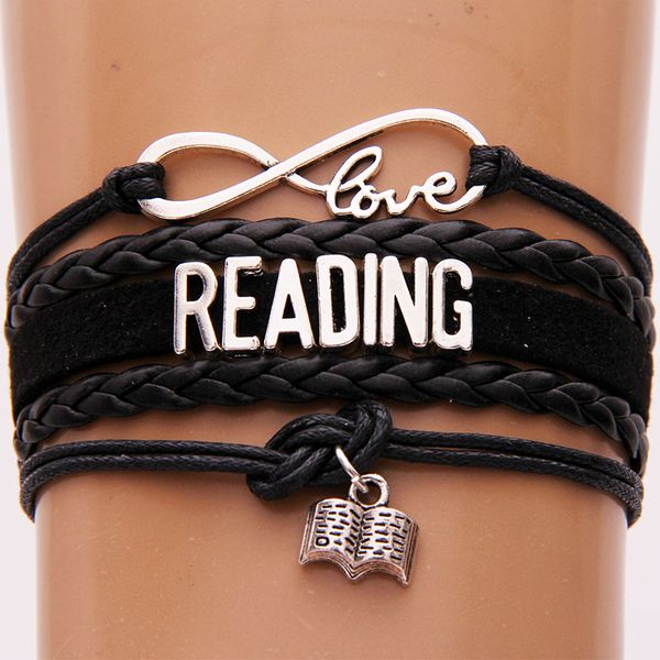 ncrhgl infinity love reading bracelets bangles book charm braided pu leather art bracelet jewelry for women men drop shipping, Black
ncrhgl infinity love reading bracelets bangles book charm braided pu leather art bracelet jewelry for women men drop shipping, Black
