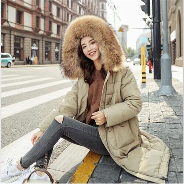 winter down coat women long section loose thickening snow down jacket 2018 new female outerwear casual big fur collar hoodedcoat, Black
winter down coat women long section loose thickening snow down jacket 2018 new female outerwear casual big fur collar hoodedcoat, Black