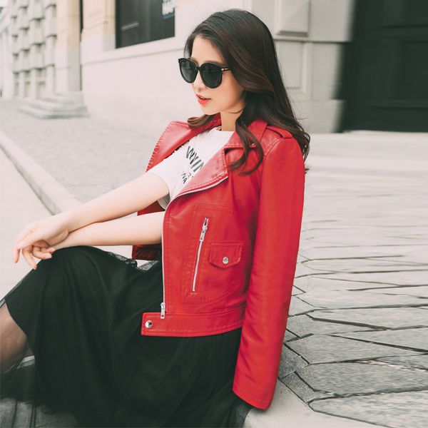 woman fund 2018 clothes new pattern pu coat take machine vehicle leather jacket women, Black
woman fund 2018 clothes new pattern pu coat take machine vehicle leather jacket women, Black