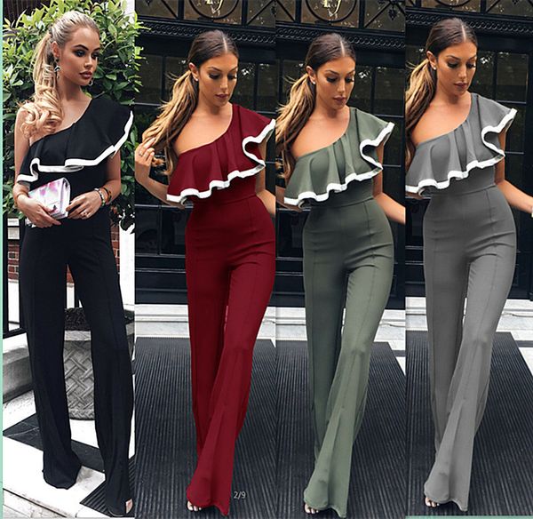women bodysuits rompers women ruffles jumpsuit off shoulder slash neck bodysuits, Black;white
women bodysuits rompers women ruffles jumpsuit off shoulder slash neck bodysuits, Black;white