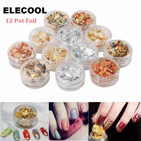 elecool 12 pot nail art gold silver polish glitter foil paillette flake chip stickers nail art tips decoration manicure tool
elecool 12 pot nail art gold silver polish glitter foil paillette flake chip stickers nail art tips decoration manicure tool
