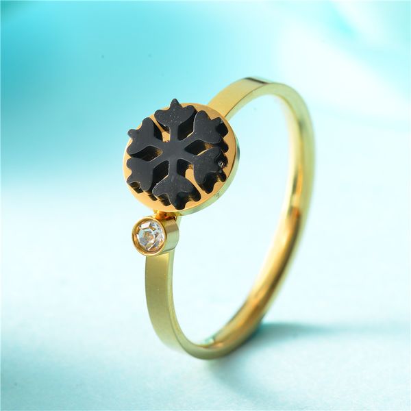 baoyan 316l stainless steel gold color black snowflate round ring for women trendy female ring wholesale gift, Golden;silver
baoyan 316l stainless steel gold color black snowflate round ring for women trendy female ring wholesale gift, Golden;silver